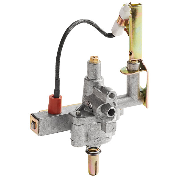 A Backyard Pro gas valve with a hose attached.