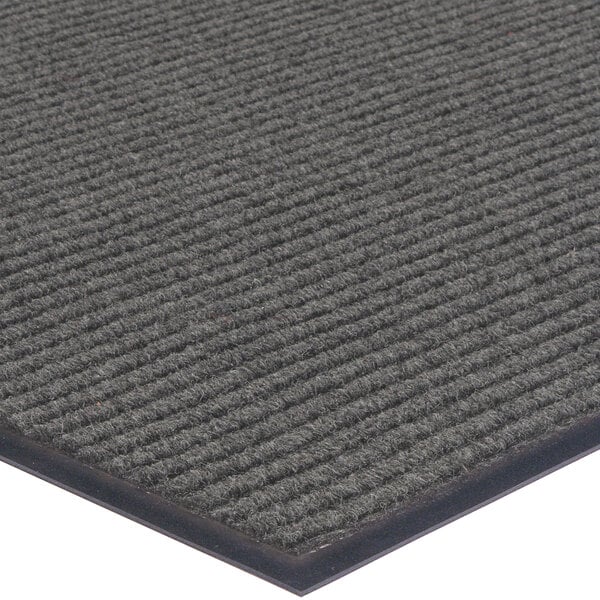 A gray Lavex Needle Rib indoor entrance mat with a black border.