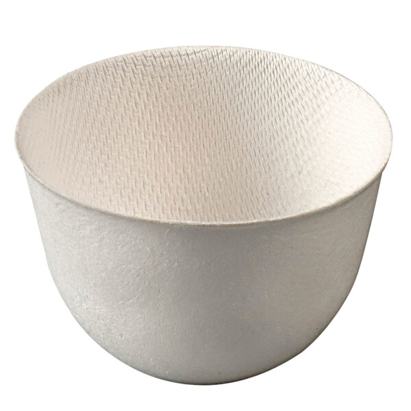 A Solia tulip-shaped sugarcane bowl with a textured surface.
