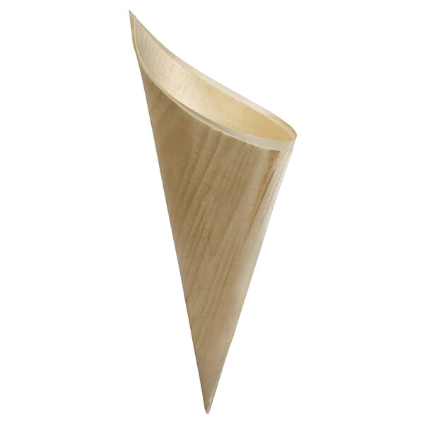 A Solia pine wood cone with a curved edge.