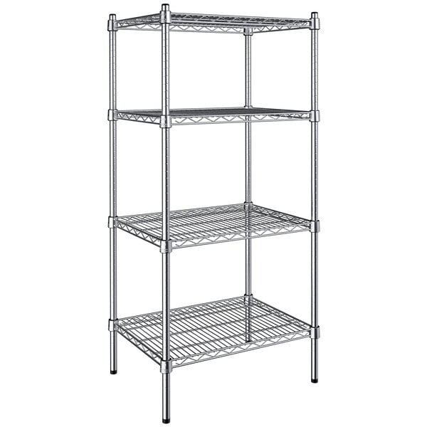A Steelton wire shelving kit with four metal shelves.