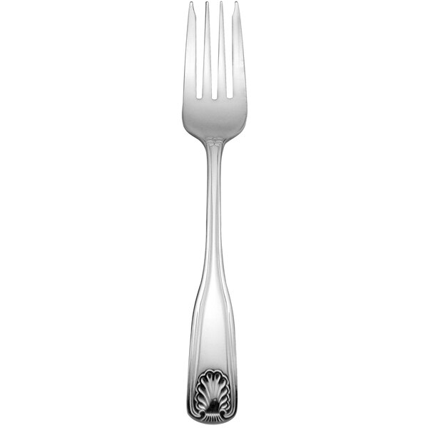 A Delco Laguna stainless steel salad/pastry fork with a silver handle.