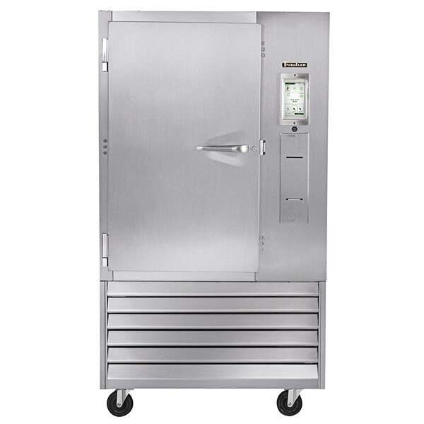 A large stainless steel Traulsen reach-in blast chiller with the door open.