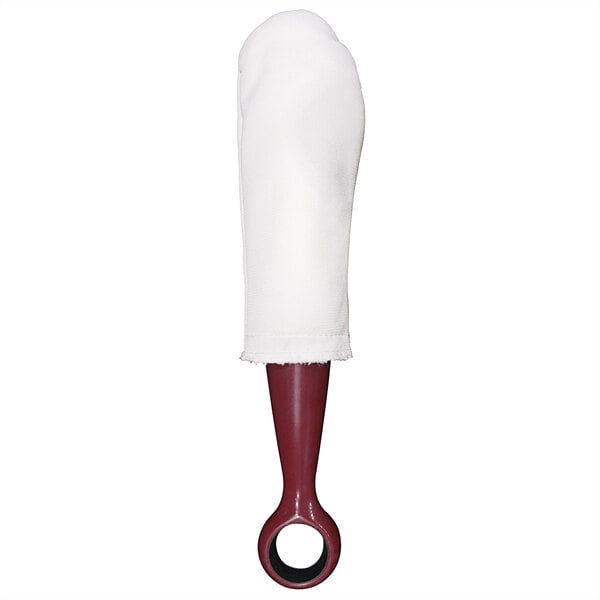 A white Bar Maid glass polishing wand with a red handle.