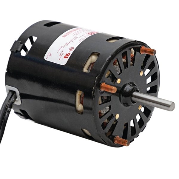 A black Heatcraft electric motor with wires and a white label.