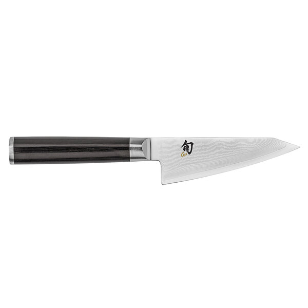 A Shun Classic Multi-Prep Knife with a black handle.