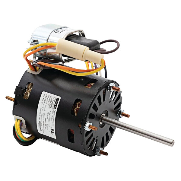 A small electric motor with wires.