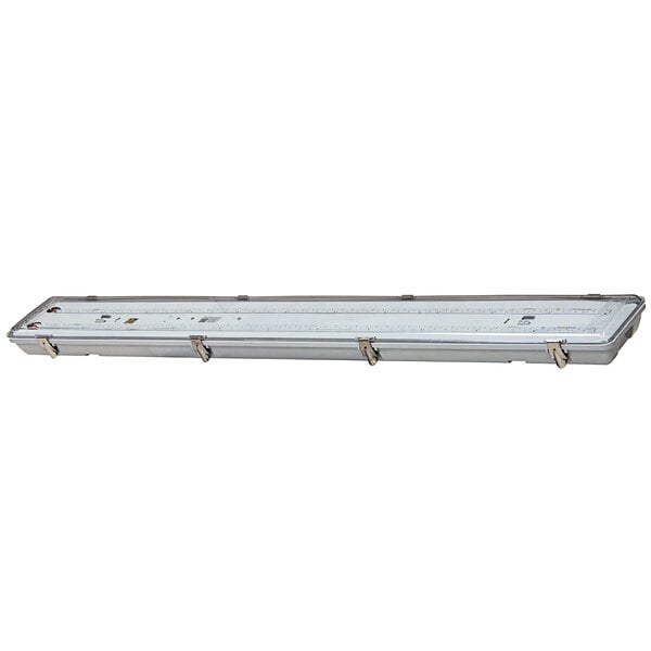A white rectangular Kason LED light fixture with a metal base.