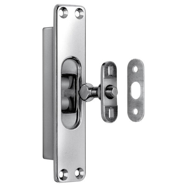 A close-up of a Kason stainless steel roller latch.