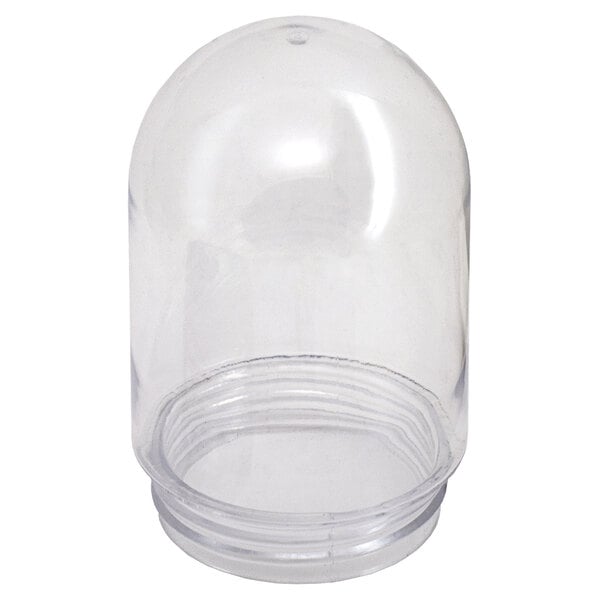 A clear glass globe with a white background.