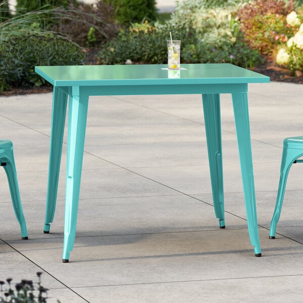 Lancaster Table & Seating Alloy Series 36" x 36" Seafoam Standard Height Outdoor Table