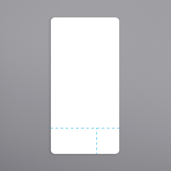A rectangular white card with blue lines and a black border.