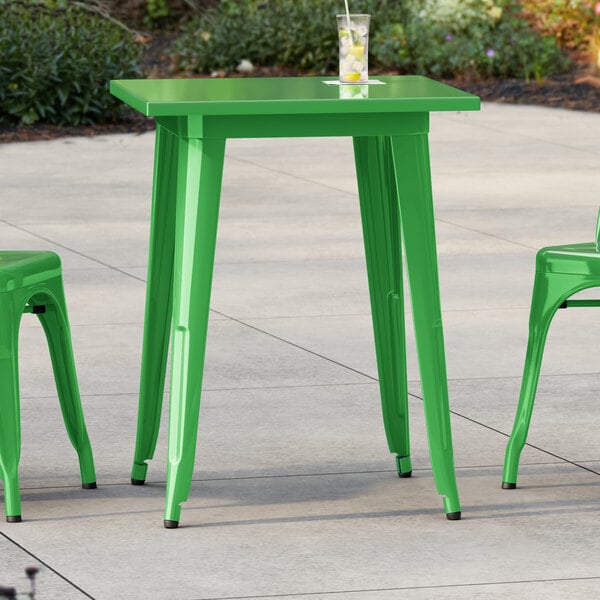 Lancaster Table & Seating Alloy Series 24" x 24" Jade Green Standard Height Outdoor Table