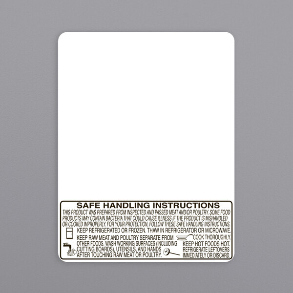 A white Berkel Safe Handling label with black text.