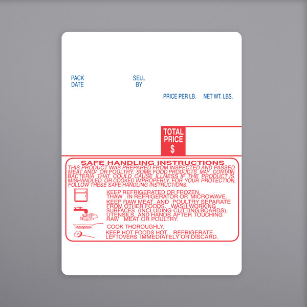 A white Digi Safe Handling label with red and blue text.