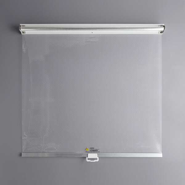 A white screen for an Avantco air curtain merchandiser.