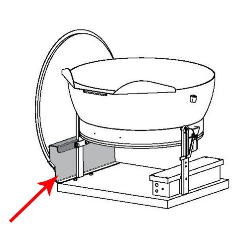 A drawing of a Cleveland Countertop Tilt Skillet Lift-Off Cover Holder.