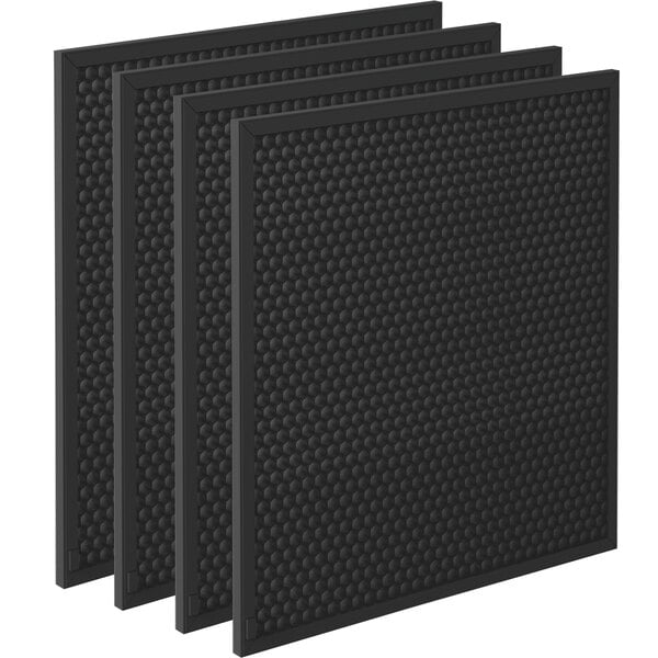A 4-pack of black AeraMax PRO carbon air filters with prefilters.