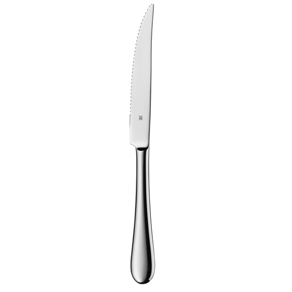 A WMF by BauscherHepp stainless steel pizza knife with a silver handle.