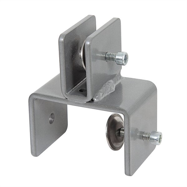 A set of two metal Boss adjustable brackets with screws on them.
