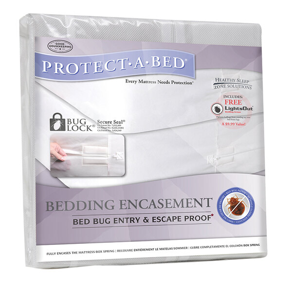 A Protect-A-Bed Full XL size white bedding encasement package.