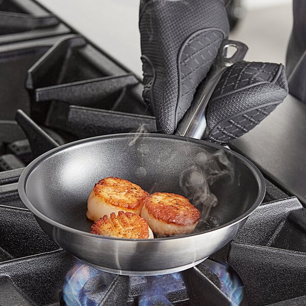 Vigor SS1 Series 7" Stainless Steel Non-Stick Fry Pan with Aluminum-Clad Bottom and Excalibur Coating