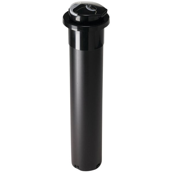 A black cylinder with a black plastic cap.