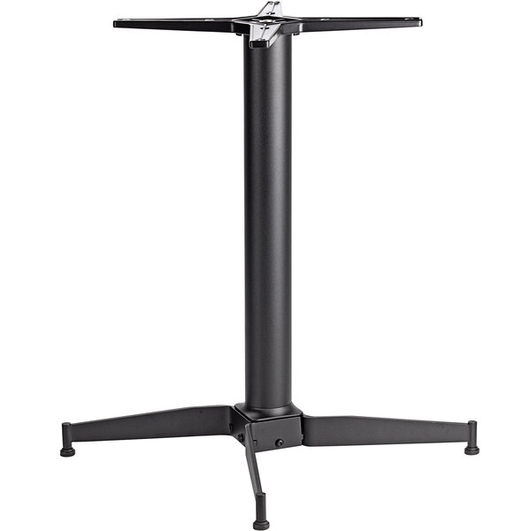 A NOROCK black zinc-plated steel table base with four legs.