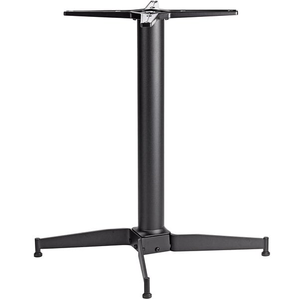 A NOROCK black powder-coated steel table base with four legs.
