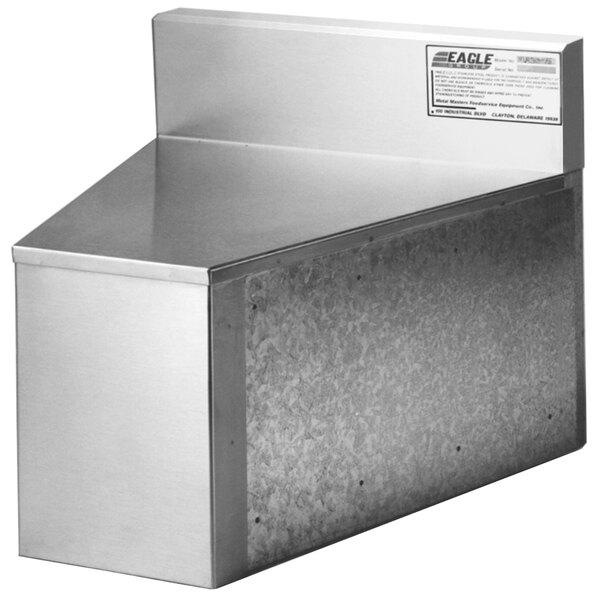 A stainless steel Eagle Group modular rear angle filler on a metal surface.
