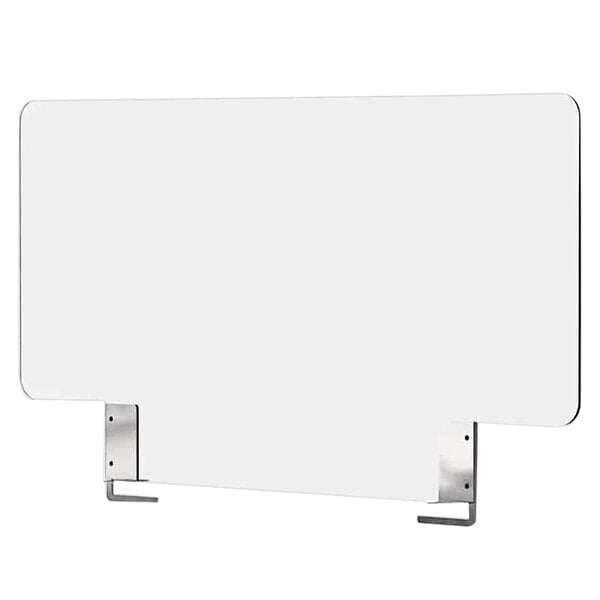 A white rectangular Rosseto tabletop divider with metal brackets.