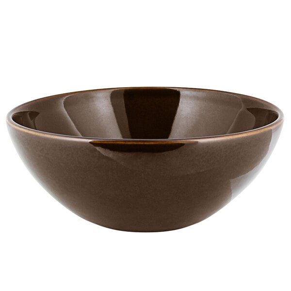 A brown RAK Porcelain Genesis cereal bowl with a white background.