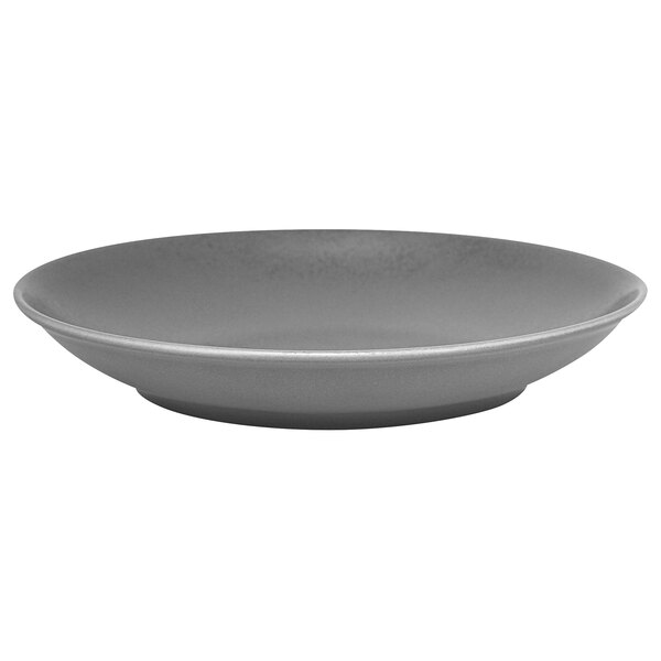 A grey RAK Porcelain deep coupe plate with a white background.
