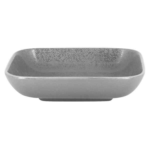 A RAK Porcelain grey square porcelain dish with a speckled surface.