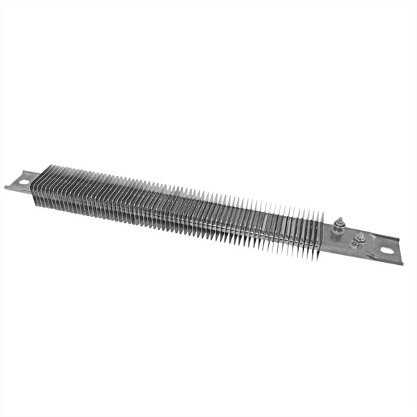 A metal strip with spikes on one end.