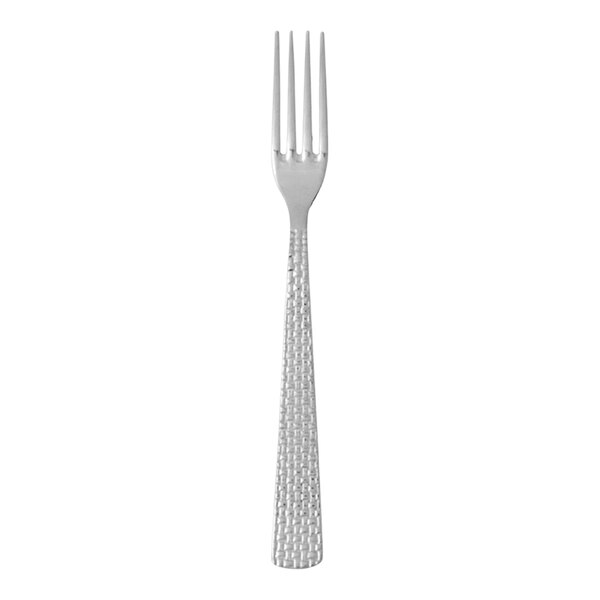 A Fortessa Cestino stainless steel fork with a silver handle.