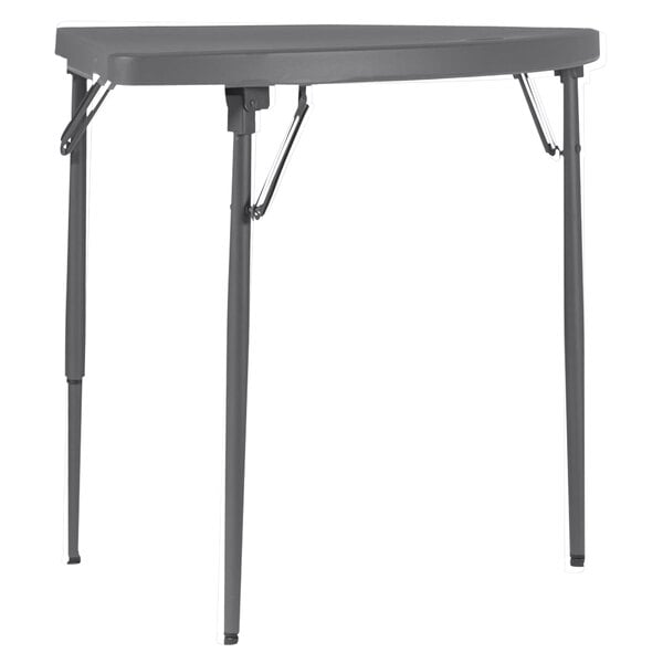 A gray rectangular ZOWN corner folding table with legs.