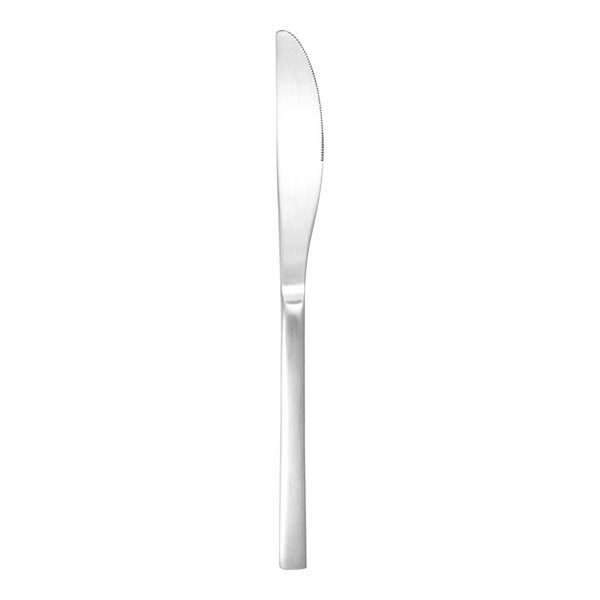 A Fortessa Arezzo stainless steel table knife with a solid handle.