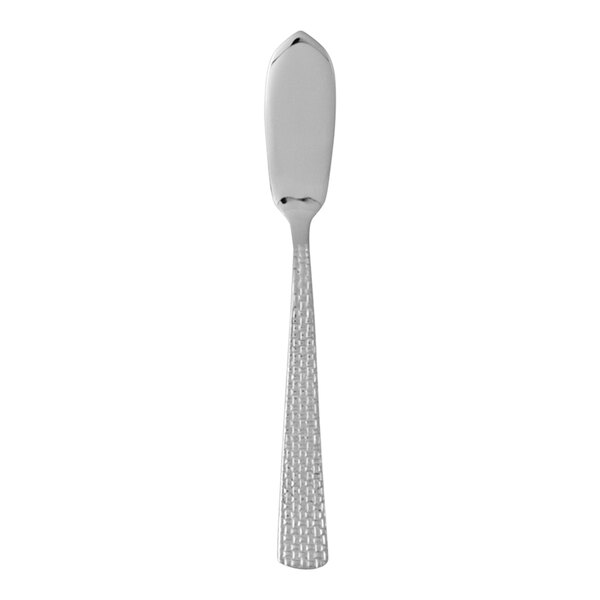 A Fortessa stainless steel butter spreader with a silver handle.