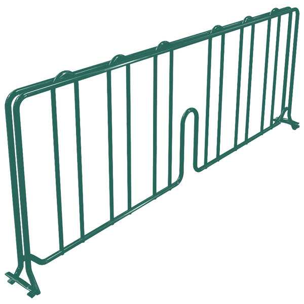 A Metro Hunter Green wire shelf divider with two bars.