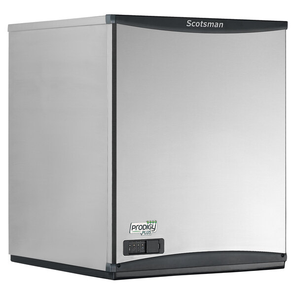 A Scotsman water cooled hard nugget ice machine with a stainless steel finish.