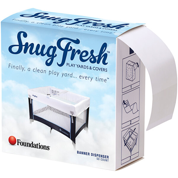 A white box of Foundations SnugFresh clean ribbons with a label.