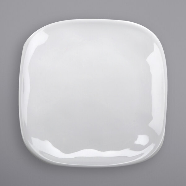 A white square GET Arctic Mill melamine plate.