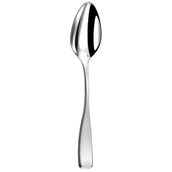 A Couzon by Amefa stainless steel dessert spoon with a silver handle.