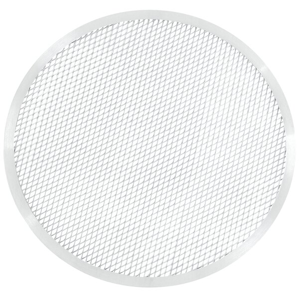 A white round mesh pizza screen.