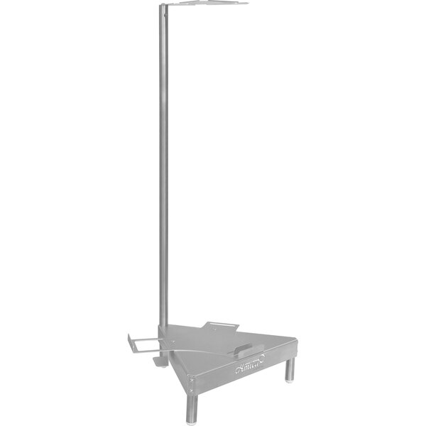 A silver metal GI Metal rack with a pole on it.