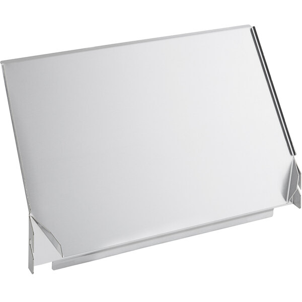 An Avantco extended length feed tray for a bun grill toaster with metal corners.