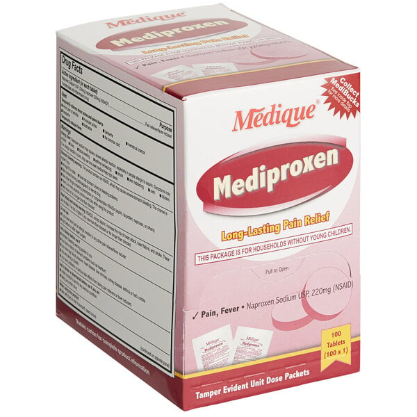A box of Medique Mediproxen tablets.