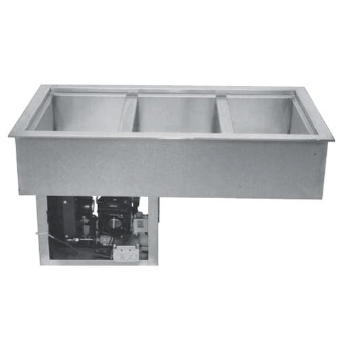 A Wells drop-in refrigerated cold food well with two compartments.