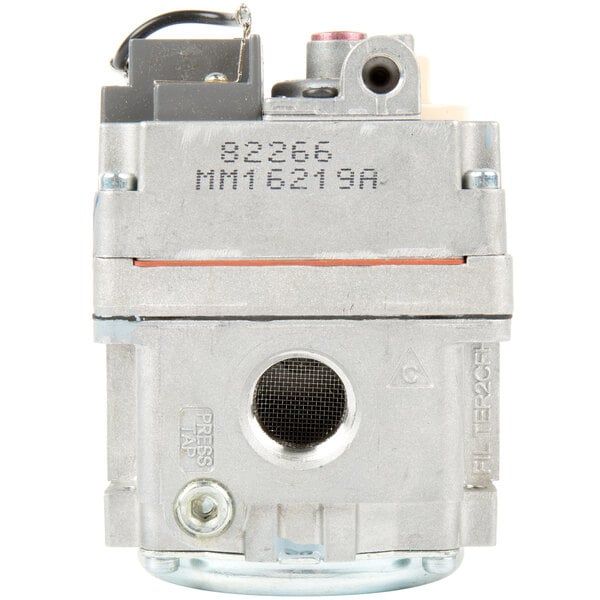 A Robertshaw Industries liquid propane gas valve with the words "gas valve" on it.